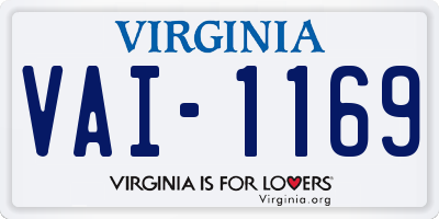 VA license plate VAI1169