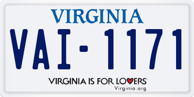 VA license plate VAI1171