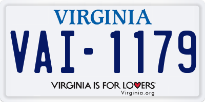 VA license plate VAI1179