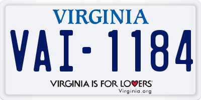 VA license plate VAI1184