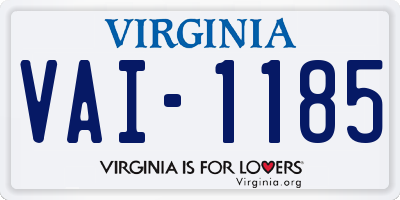 VA license plate VAI1185