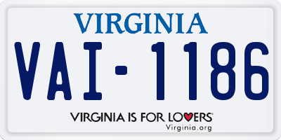 VA license plate VAI1186