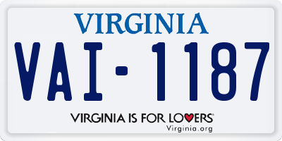 VA license plate VAI1187