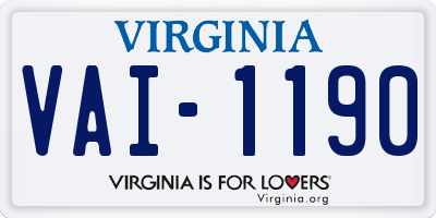 VA license plate VAI1190