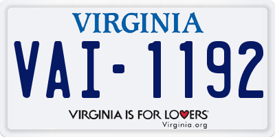 VA license plate VAI1192