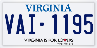 VA license plate VAI1195