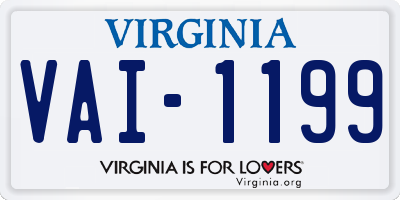 VA license plate VAI1199