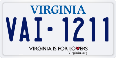VA license plate VAI1211