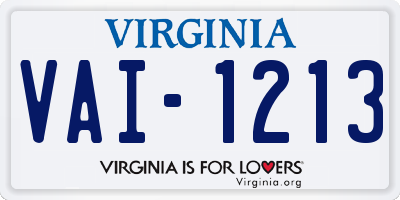 VA license plate VAI1213