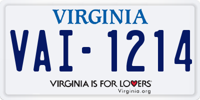 VA license plate VAI1214