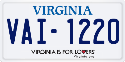 VA license plate VAI1220