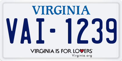 VA license plate VAI1239