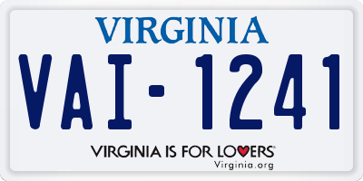 VA license plate VAI1241