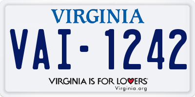 VA license plate VAI1242