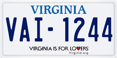 VA license plate VAI1244