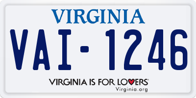 VA license plate VAI1246