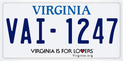 VA license plate VAI1247