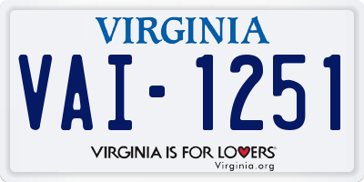 VA license plate VAI1251