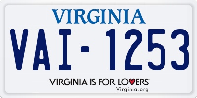 VA license plate VAI1253