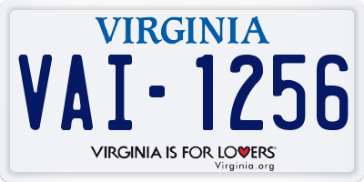 VA license plate VAI1256