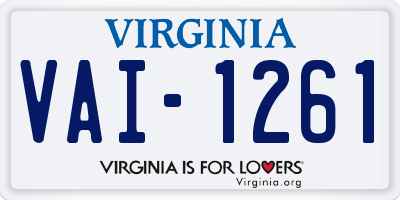 VA license plate VAI1261