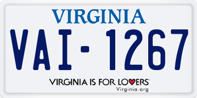 VA license plate VAI1267