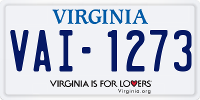 VA license plate VAI1273