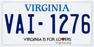 VA license plate VAI1276