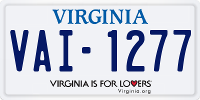 VA license plate VAI1277