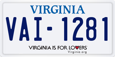 VA license plate VAI1281