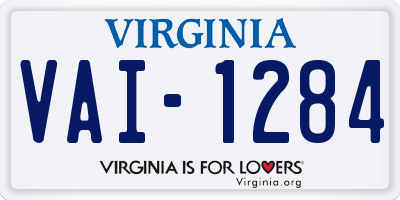 VA license plate VAI1284