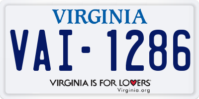 VA license plate VAI1286
