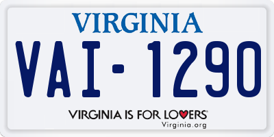 VA license plate VAI1290