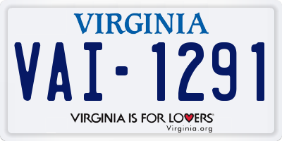 VA license plate VAI1291