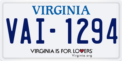 VA license plate VAI1294