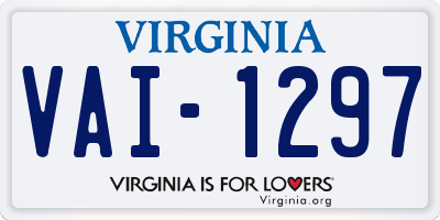 VA license plate VAI1297
