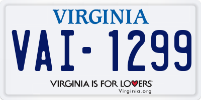 VA license plate VAI1299