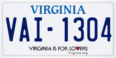 VA license plate VAI1304