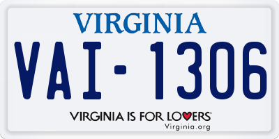VA license plate VAI1306