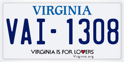 VA license plate VAI1308