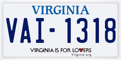 VA license plate VAI1318