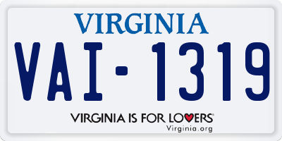 VA license plate VAI1319