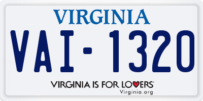 VA license plate VAI1320