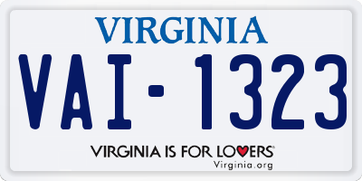 VA license plate VAI1323
