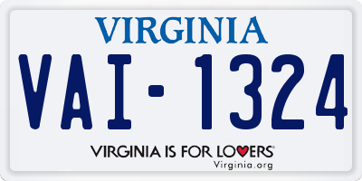 VA license plate VAI1324