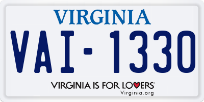 VA license plate VAI1330