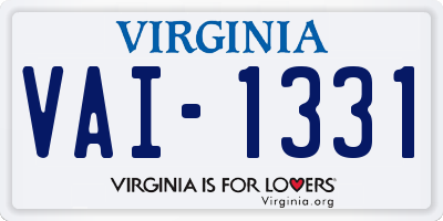 VA license plate VAI1331