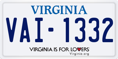 VA license plate VAI1332