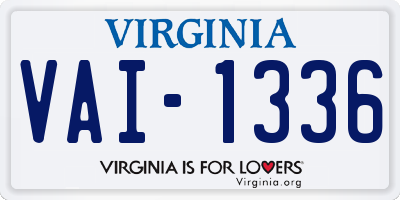 VA license plate VAI1336