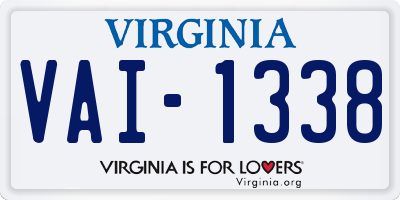 VA license plate VAI1338